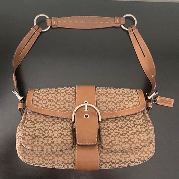 Coach Bags Vintage Coach Brown Canvas And Leather Logo Flap